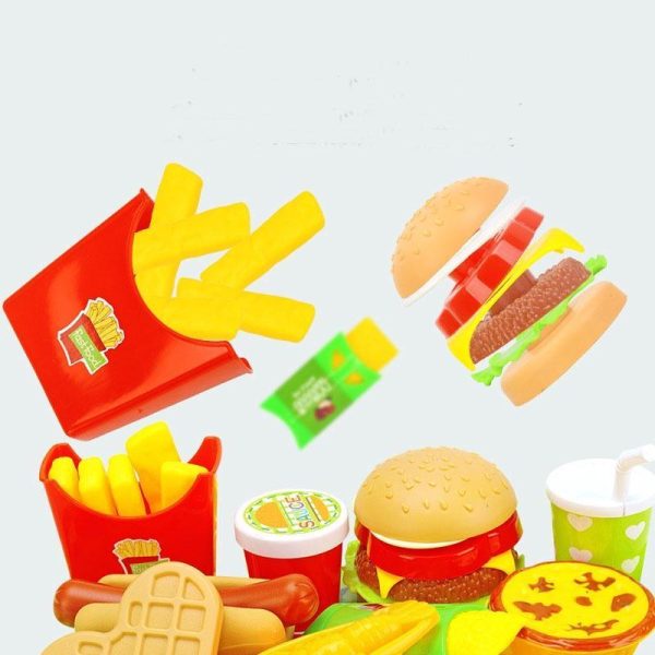 Pretend Play Sets |   Kids Pretend Simulation Food Toys Baby Play House Hamburger Hot Dog French Fries Kitchen Set Toys Fast Food Educational Toys Pretend Play Sets Pretend Play Sets