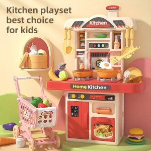 Pretend Play Sets |   Realistic Pretend Play Cooking Toy For Kids, Chef Playset Kitchen Accessories, Lights & Sounds,For Toddles Girls Boys Ages 3+ Pretend Play Sets Pretend Play Sets