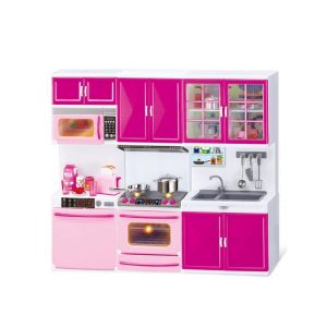 Pretend Play Sets |   Simulation Kitchen Cabinets Set Children Pretend Play Cooking Tools Mini Dolls Tableware Suits Pretend Play Sets Pretend Play Sets