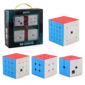 Puzzles & Brain Teasers |   4Pcs Speed Cube Set Moyu Mofangjiaoshi 2X2 3X3 4X4 5X5 Meilong Magic Cube Pyramid Skew Megaminx Sq1 Packing Educational Toys Toys Puzzles & Brain Teasers