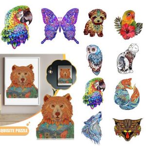 Puzzles & Brain Teasers |   Wooden Animal Puzzles Bear,Wooden Puzzle Pieces For Adults And Kids,Family Toys Puzzles & Brain Teasers Puzzles & Brain Teasers