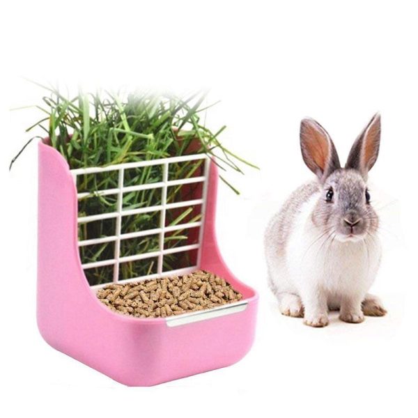 Rodents |   2 In 1 Pet Rabbit Guinea Pig Chinchilla Hay Feeder Food Grass Rack Dispenser Pet Feeding Rack Manager Pet Supplies Rodents