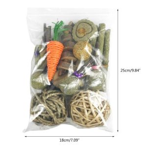 Rodents |   31Pcs Bunny Chew Toys Hay Treats Timothy Balls Bamboo Sticks Twigs Wood Blocks For Rabbit Guinea Pig Teeth Cleaning Pet Supplies Rodents