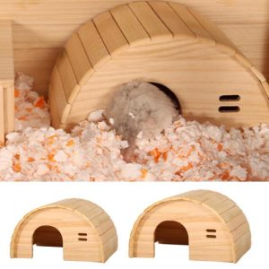 Rodents |   Hamster House Semicircle Single-Room Hut Natural Wood Guinea-Pig Small Pet Hideout House Pet Supplies Rodents