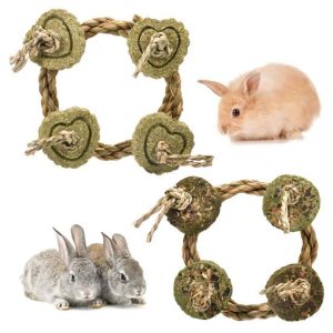 Rodents |   Hamster Toy Natural Grass Small Animals Chew Toy Bite-Resistant Teeth Cleaning Small Pet Toy For Rabbits Guinea Pigs Pet Supplies Rodents