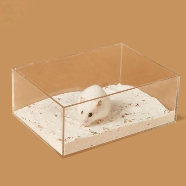 Rodents |   Hamster Transparent Acrylic Sand Bathroom Litter Sand Box Bath Container Supplies For Squirrels Guinea Pigs Pet Supplies Rodents