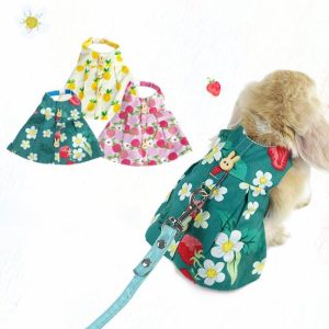 Rodents |   Pet Dress Adjustable Neck Circumference With Traction Rope Cotton Rabbit Guinea Pig Clothes For Pet Supplies Rodents