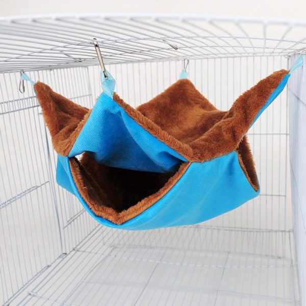 Rodents |   Pet Hammock Double-Layer Plush Soft Winter Warm Hanging Nest Sleeping Bed Small Pets Hamster Squirrel Chinchilla House Pet Supplies Rodents