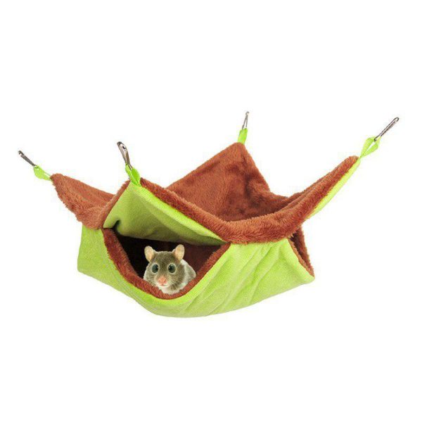 Rodents |   Pet Hammock Double-Layer Plush Soft Winter Warm Hanging Nest Sleeping Bed Small Pets Hamster Squirrel Chinchilla House Pet Supplies Rodents