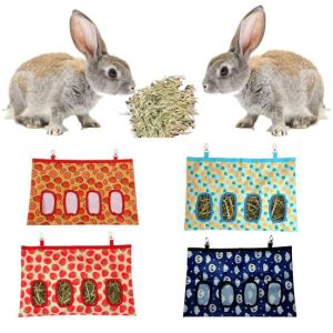 Rodents |   Pet Hay Pouch Bite Resistant Large Capacity 4-Hole Rabbit Chinchilla Hanging Food Pet Supplies Rodents