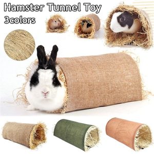 Rodents |   Pet Rabbit Guinea Pig Chinchilla Hamster Arched Tunnel Grass Nest Mat Toy Pet Supplies Rodents