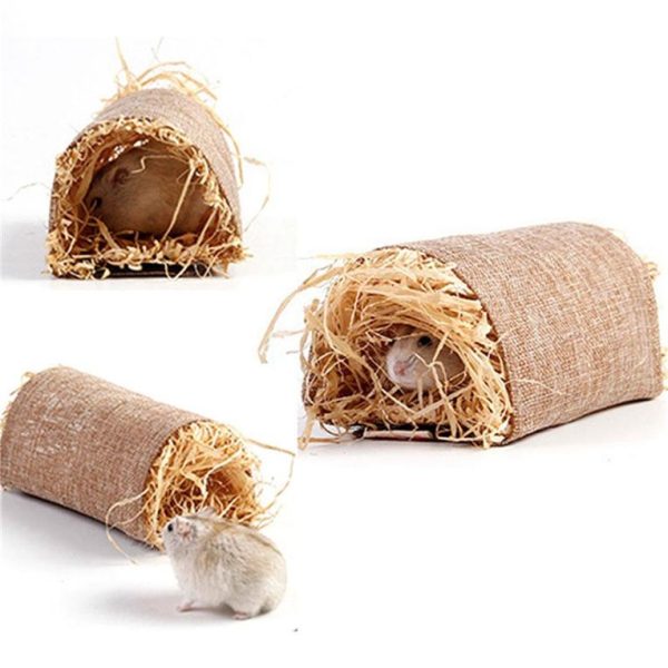 Rodents |   Pet Rabbit Guinea Pig Chinchilla Hamster Arched Tunnel Grass Nest Mat Toy Pet Supplies Rodents