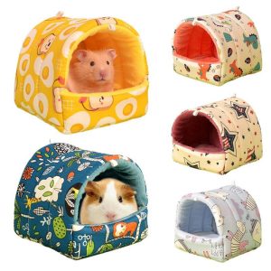 Rodents |   Pets Cave Printed Hamster Bed Nest Small Animal Sleeping Bag Soft Hamsters House Velvet Cage Pet Supplies Rodents