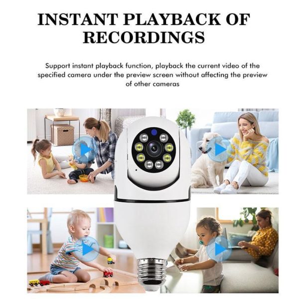 Smart Home |   1080P 200W E27 Wifi Ip Camera Outdoor 4X Digital Zoom Ai Human Detect Wireless Camera  Security Cctv Camera Panorama Surveillance Electronics Smart Home