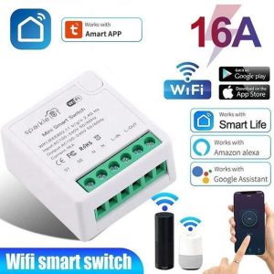 Smart Home |   16A Mini Smart Wifi Diy Switch Supports 2 Way Control, Smart Home Automation Module, Works With Alexa Google Home Smart Life App 1Pc Electronics Smart Home