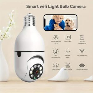 Smart Home |   5Ghz&2.4Ghz E27 Wifi Surveillance 2Mp Panoramic Camera Home Security Bulb Camera Ir Night Vision Motion Detection Ip Camera Electronics Smart Home