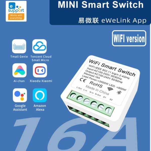 Smart Home |   Ewelink Wifi 16A Mini Smart Switch Supporte 2-Way Control Timer Wireless Switch Work With Alexa Google Home Electronics Smart Home