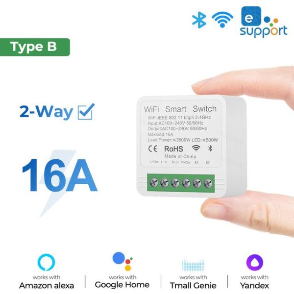 Smart Home |   Ewelink Wifi 16A Mini Smart Switch Supporte 2-Way Control Timer Wireless Switch Work With Alexa Google Home Electronics Smart Home