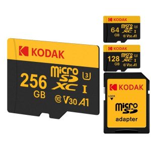 Smartphone Cases & Accessories |   Kodak Ultra Performance U3 V30 A1 Microsdxc Uhs-I Flash Memory Card With Adapter Class 10 Uhs-1  ,Up To 100 Mb/S For Dslr Camera Smartphone Electronics Pcs, Hardware & Gaming