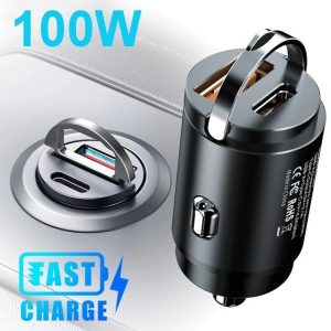 Smartphone Cases & Accessories |   Mini 100W Usb Car Charger Pd Car Charger Fast Charging Car Phone Charger Electronics Smartphone Cases & Accessories