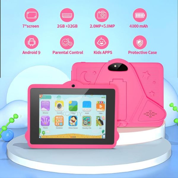 Smartphones & Tablets |   Bdf 5G Wifi K1 Tablet 7 Inch Children Kids Tablet Pc Android 9.0 Tablets Pc 32Gb Nice Design Learning Entertainment Gift Kids Electronics Smartphones & Tablets