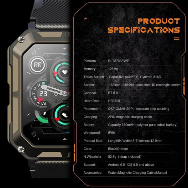 Smartwatches & Fitness Trackers |   2023 Newest Smart Watch C20 Pro 1.83 Inch Men Music Bt Call Outdoor Sports Fitness Tracker Heart Rate Blood Pressure Smartwatch Electronics Smartwatches & Fitness Trackers