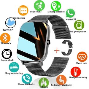 Smartwatches & Fitness Trackers |   2024 Smart Watch For Men Gift 1.8′ Full Touch Screen Sports Fitness Watches Bluetooth Calls Digital Smartwatch Wristwatch Electronics Smartwatches & Fitness Trackers