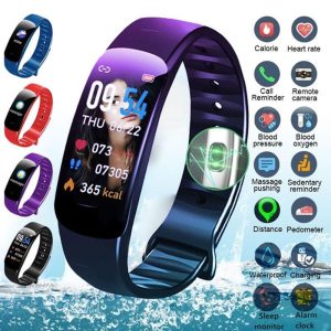 Smartwatches & Fitness Trackers |   Ip67 Waterproof C1 Plus Smart Band Pressure Heart Rate Monitor Smartwatch Fit-Here App Electronics Smartwatches & Fitness Trackers