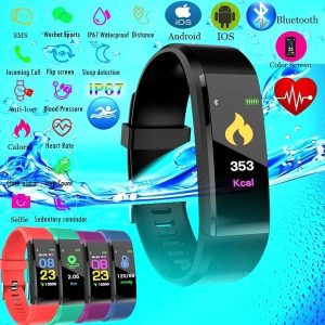 Smartwatches & Fitness Trackers |   New Smart Bracelet Watch 115 Plus Blood Pressure Heart Rate  Monitoring  Men Smart Wristband Fitness Band Electronics Smartwatches & Fitness Trackers