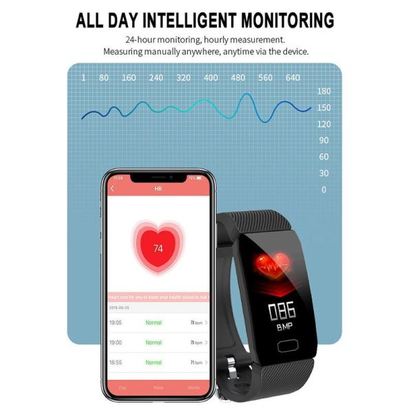 Smartwatches & Fitness Trackers |   Smart Watch Weather Display Blood Pressure Heart Rate Monitor Fitness Tracker Smart Band Sport Bracelet Waterproof Men Kids Electronics Smartwatches & Fitness Trackers