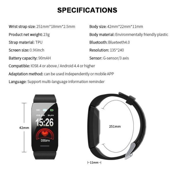 Smartwatches & Fitness Trackers |   Smart Watch Weather Display Blood Pressure Heart Rate Monitor Fitness Tracker Smart Band Sport Bracelet Waterproof Men Kids Electronics Smartwatches & Fitness Trackers