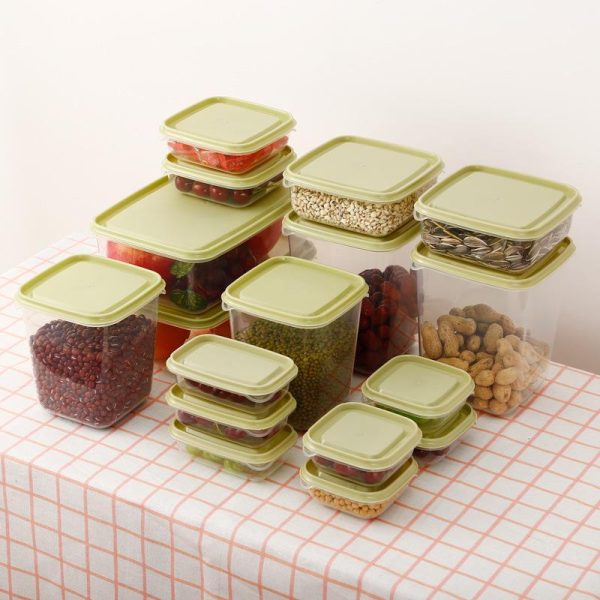 Storage |   17 Pcs/Set Transparent Kitchen Storage Container Box Food Container Refrigerator Organizer Snacks Nuts Fruits Storage Box Jars Home & Kitchen Storage