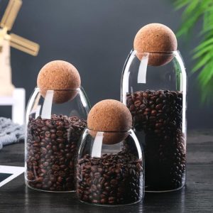 Storage |   550/750/1200Ml Transparent Glass Sealed Storage Bottle With Round Cork Candy Glass Jars Tea Box Storage Home & Kitchen Storage