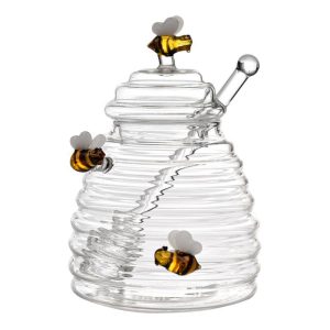 Storage |   Honey Jar Household Creative Transparent Honey Jar With Glass Stirring Rod Glass Lid For Store Honey Home & Kitchen Kitchen, Dining & Bar