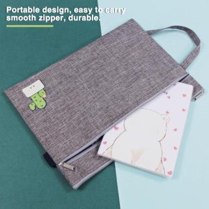 Storage |   Multi-Layer File Bag Cartoon Portable A4 Document Holder With Smooth Zipper File Holder For Business School Home & Kitchen Storage