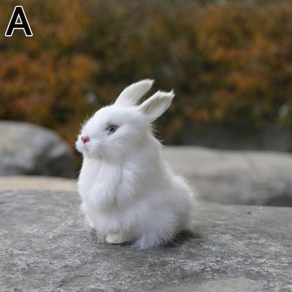 Stuffed Toys |   Mini Rabbits Plush Toys Animal Easter Bunny Simulation Rabbit Ornaments Toy Gift Animal Model Figurine Shop Window Showcase Dolls & Accessories Dolls & Accessories