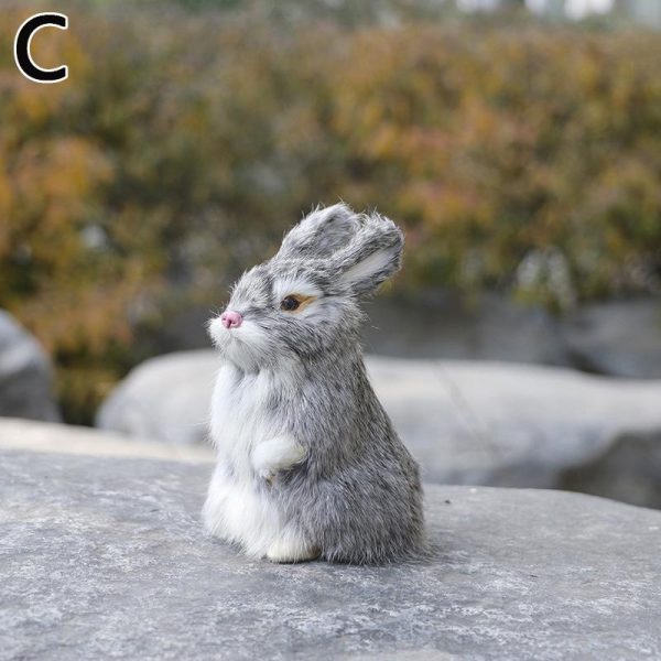 Stuffed Toys |   Mini Rabbits Plush Toys Animal Easter Bunny Simulation Rabbit Ornaments Toy Gift Animal Model Figurine Shop Window Showcase Dolls & Accessories Dolls & Accessories