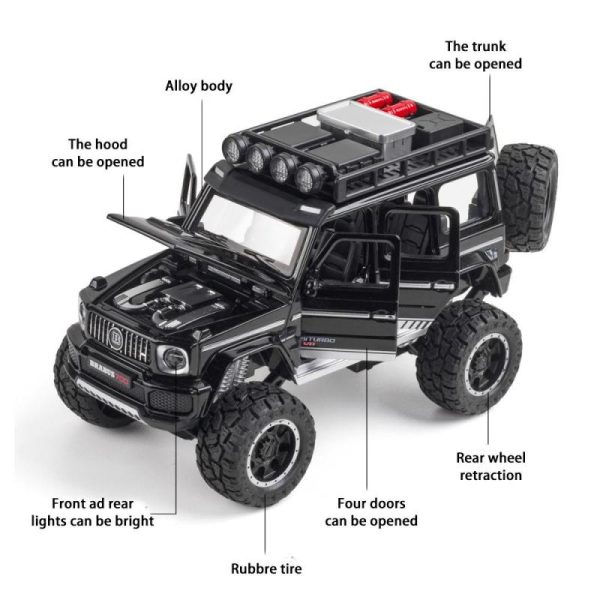 Toy Cars |   1/32 Scale Brabus G700 Diecast Car Model Toy, Pull Back Toy Vehicle With Sound And Light For Kids Toddler Boys Girls Gift Collection Toy Cars Toy Cars