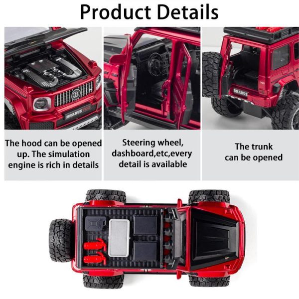 Toy Cars |   1/32 Scale Brabus G700 Diecast Car Model Toy, Pull Back Toy Vehicle With Sound And Light For Kids Toddler Boys Girls Gift Collection Toy Cars Toy Cars