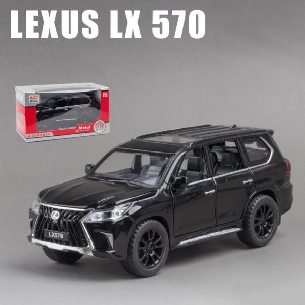 Toy Cars |   1/32 Scale Lexus Lx570 Off-Road Alloy Diecast Car Model, Pull Back Metal Vehicle Toy With Sound And Light 6 Open Doors For Kids Adults Gift Collection Toy Cars Toy Cars