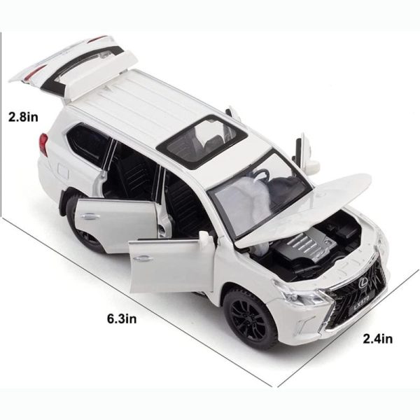 Toy Cars |   1/32 Scale Lexus Lx570 Off-Road Alloy Diecast Car Model, Pull Back Metal Vehicle Toy With Sound And Light 6 Open Doors For Kids Adults Gift Collection Toy Cars Toy Cars