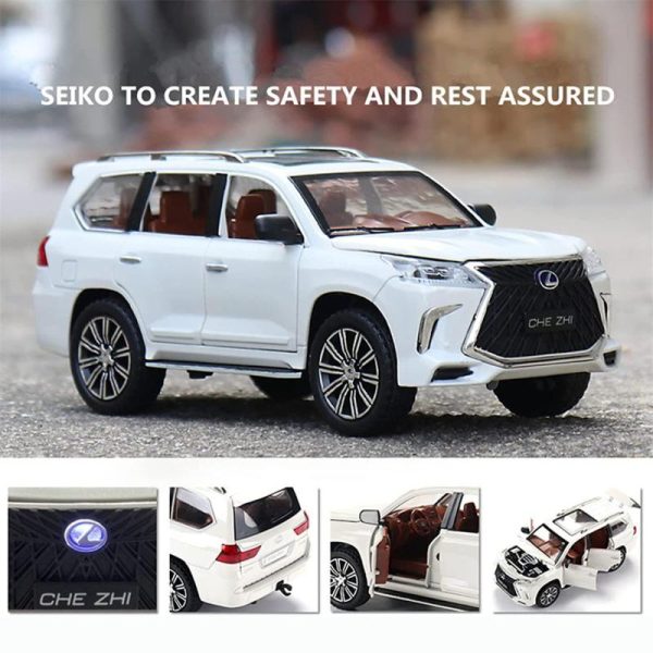 Toy Cars |   1/32 Scale Lexus Lx570 Off-Road Alloy Diecast Car Model, Pull Back Metal Vehicle Toy With Sound And Light 6 Open Doors For Kids Adults Gift Collection Toy Cars Toy Cars