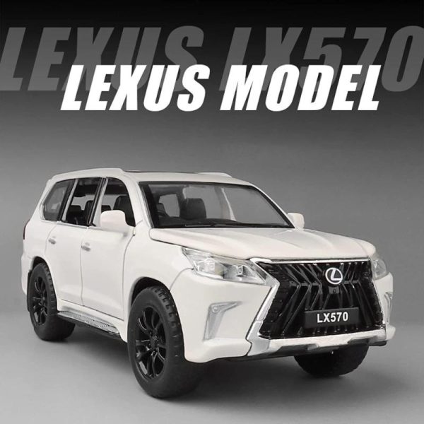 Toy Cars |   1/32 Scale Lexus Lx570 Off-Road Alloy Diecast Car Model, Pull Back Metal Vehicle Toy With Sound And Light 6 Open Doors For Kids Adults Gift Collection Toy Cars Toy Cars