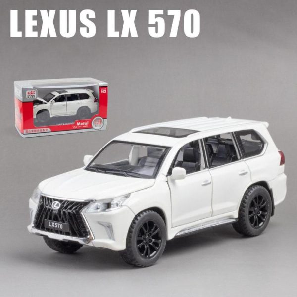 Toy Cars |   1/32 Scale Lexus Lx570 Off-Road Alloy Diecast Car Model, Pull Back Metal Vehicle Toy With Sound And Light 6 Open Doors For Kids Adults Gift Collection Toy Cars Toy Cars