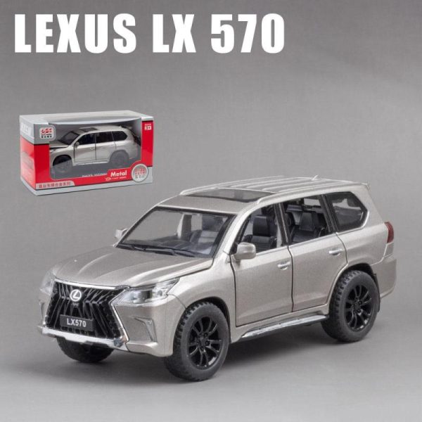 Toy Cars |   1/32 Scale Lexus Lx570 Off-Road Alloy Diecast Car Model, Pull Back Metal Vehicle Toy With Sound And Light 6 Open Doors For Kids Adults Gift Collection Toy Cars Toy Cars