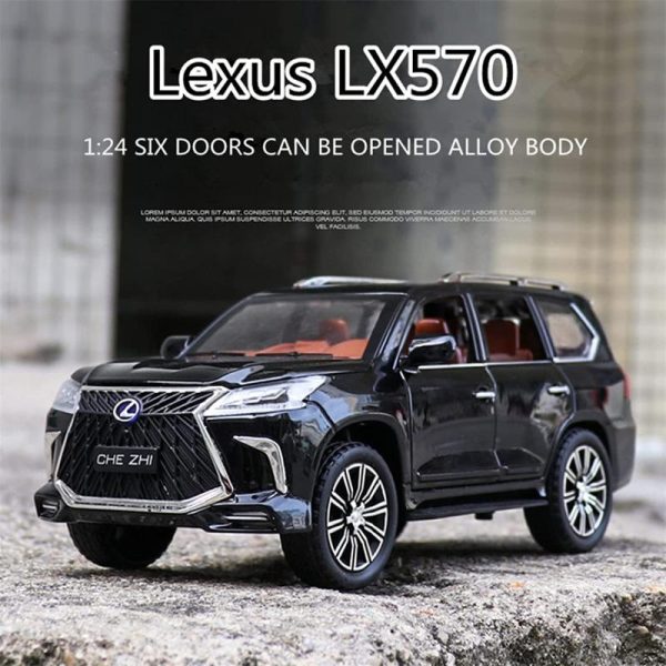 Toy Cars |   1/32 Scale Lexus Lx570 Off-Road Alloy Diecast Car Model, Pull Back Metal Vehicle Toy With Sound And Light 6 Open Doors For Kids Adults Gift Collection Toy Cars Toy Cars