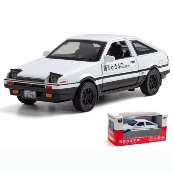 Toy Cars |   1/32 Scale Toyota Ae86 Initial D Model Car, Zinc Alloy Pull Back Toy Car With Sound And Light For Kids Boy Girl Gift Toy Cars Toy Cars