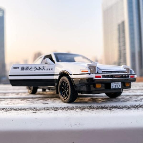 Toy Cars |   1/32 Scale Toyota Ae86 Initial D Model Car, Zinc Alloy Pull Back Toy Car With Sound And Light For Kids Boy Girl Gift Toy Cars Toy Cars