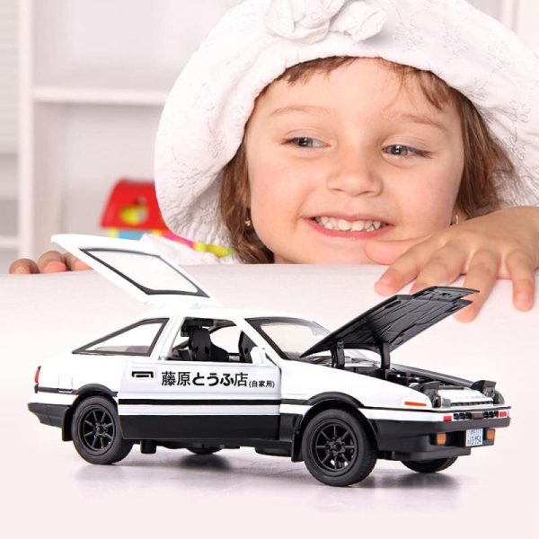 Toy Cars |   1/32 Scale Toyota Ae86 Initial D Model Car, Zinc Alloy Pull Back Toy Car With Sound And Light For Kids Boy Girl Gift Toy Cars Toy Cars