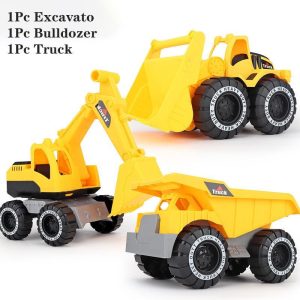 Toy Cars |   3Pcs Excavator Bulldozer Loader Model Toys Simulation Engineering Car Toy Construction Vehicle Toys Toy Cars Toy Cars